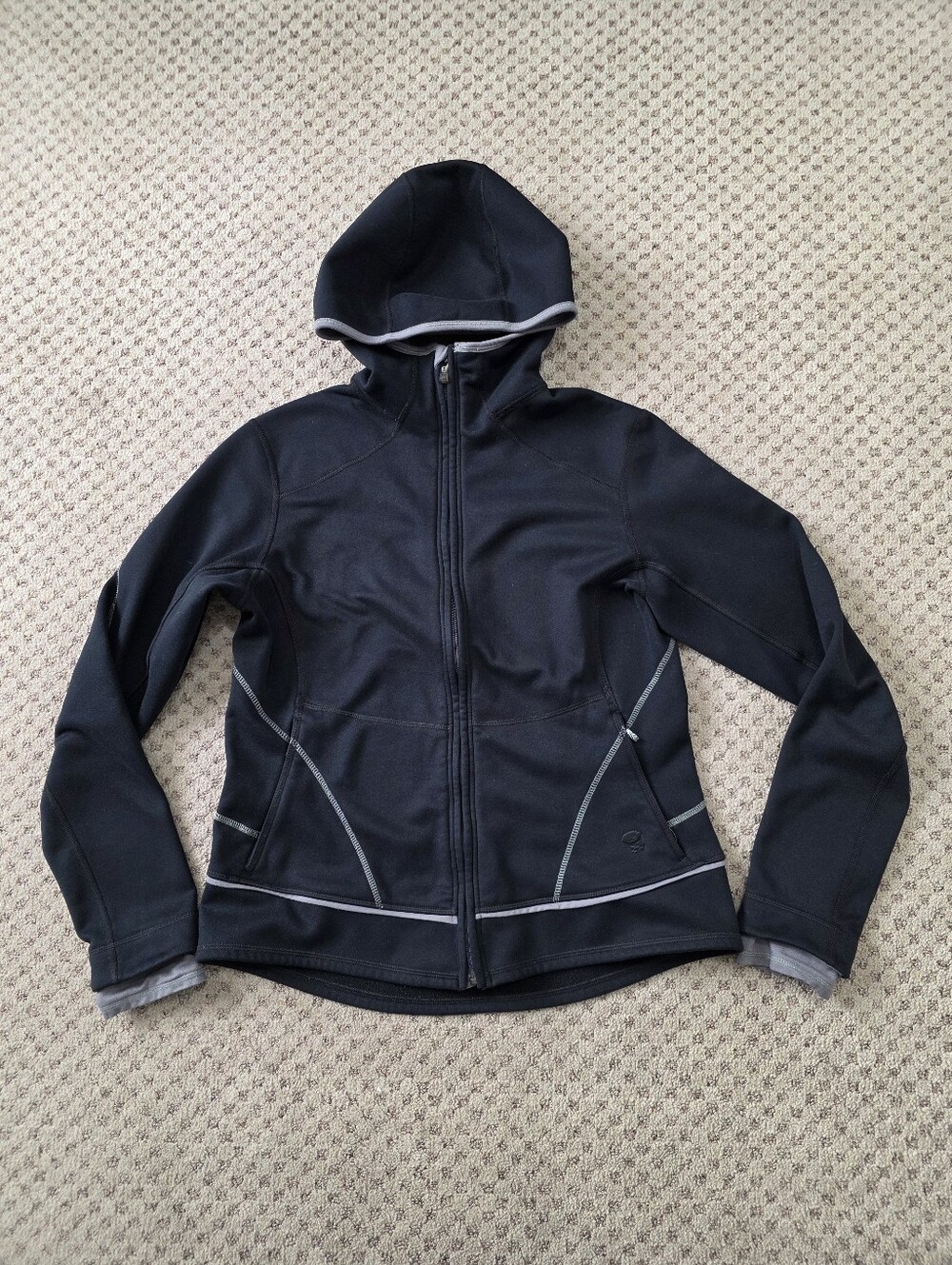 Mountain Hardwear Women's Black Hooded Jacket with Gray Trim